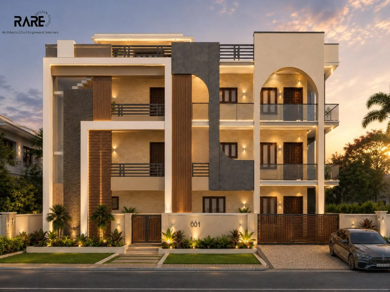Modern G+2 Residence